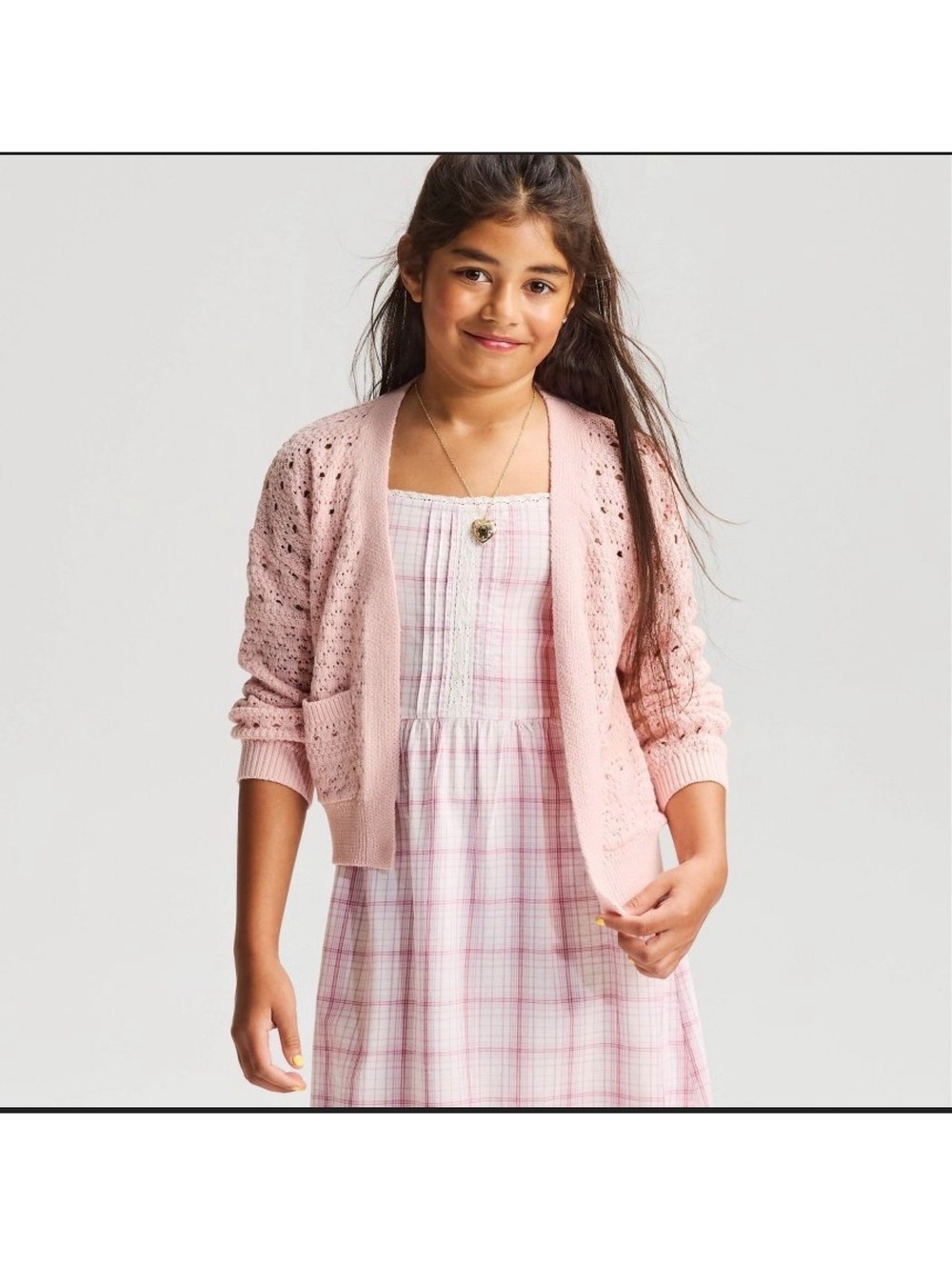 Girl’s Pink Pointelle Open Cardigan M 8 NWT : Cat & Jack